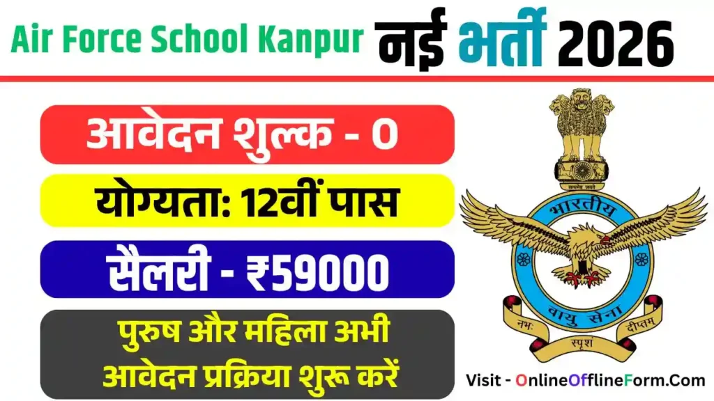 Air Force School Kanpur Vacancy 2026