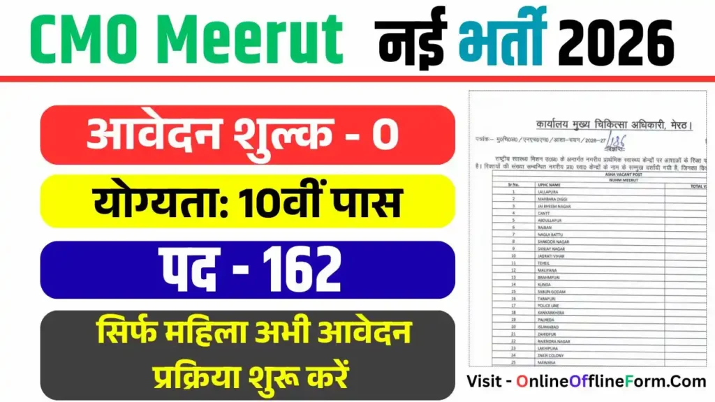 CMO Meerut Recruitment 2026