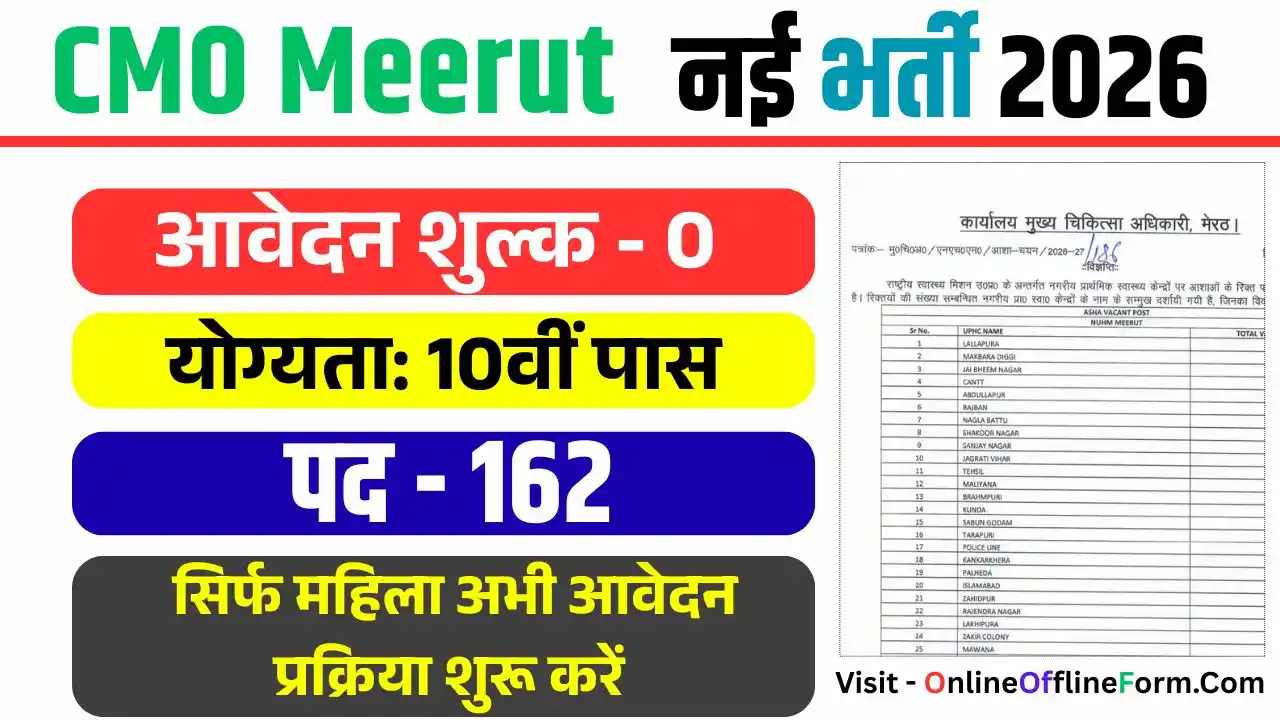 CMO Meerut Recruitment 2026